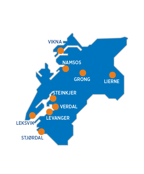 Kartillustrasjoner med oransje markeringer